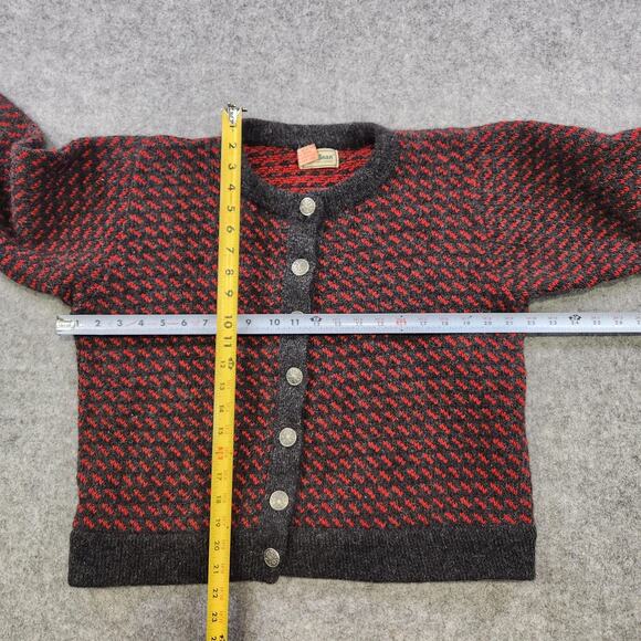 Vintage LL Bean Sweater Womens Medium Birdseye Wool Knit Cardigan Norway 90s - Picture 9 of 14